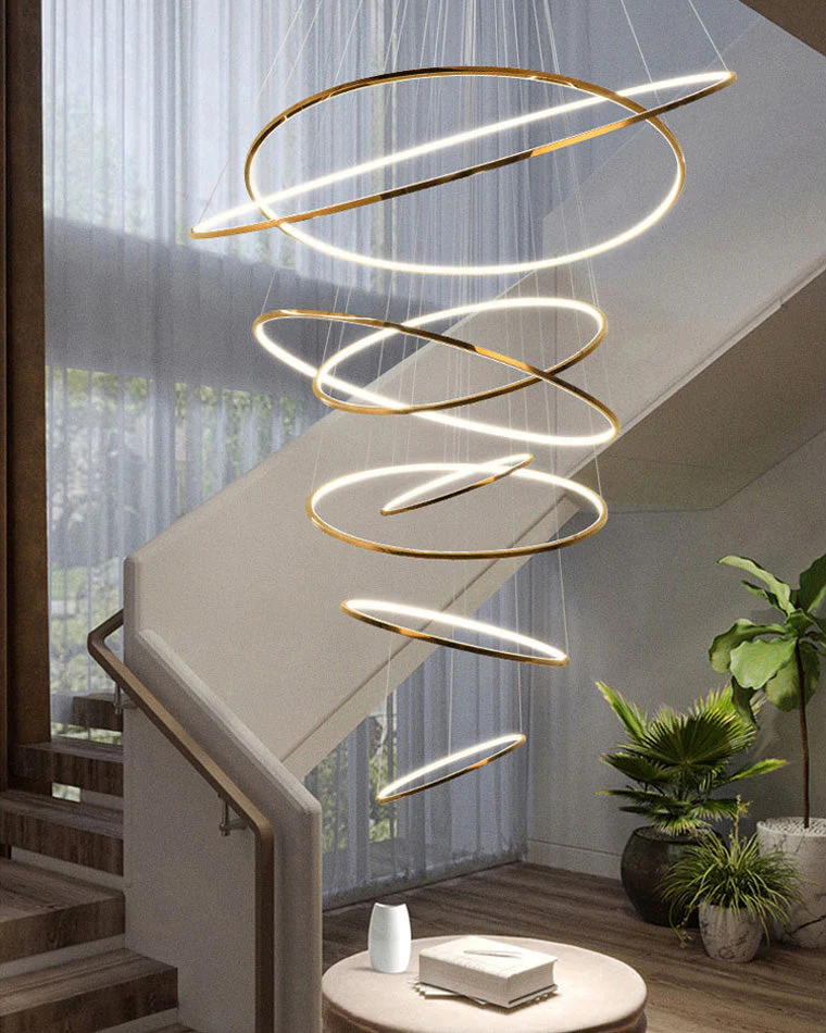 Lustre à Anneaux Multi-Niveaux - Halo Tiered Circles – Image 6