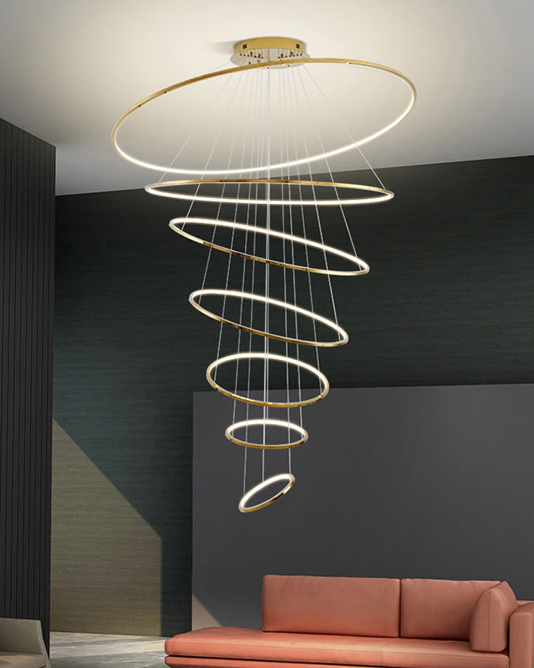 Lustre à Anneaux Multi-Niveaux - Halo Tiered Circles – Image 5